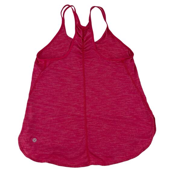 LULULEMON What the Sport Singlet II Tank Top Heathered Cranberry Ruched Size 6 - Picture 5 of 6